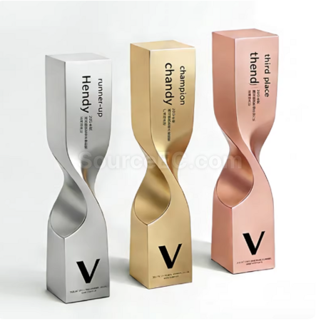 Metal twisted column trophy
