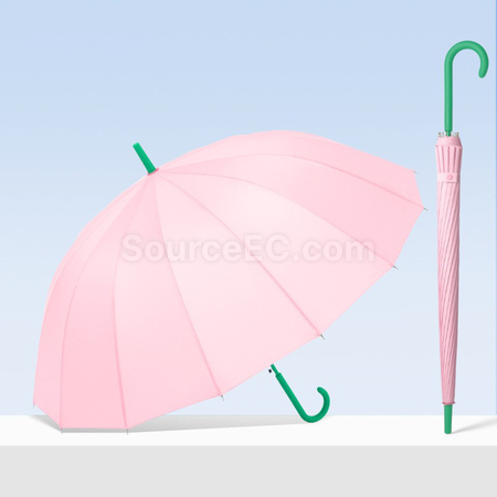 Customization Dopamine Contrasting Color Umbrella With Straight Bar And Long Handle Corporate Gifts