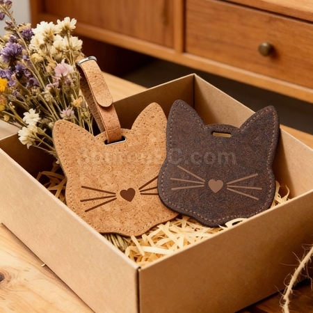 Customization Eco-friendly Cat Luggage Tag Made from Coffee Grounds Corporate Gifts