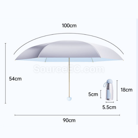 Customization Titanium Silver UV-Protective Umbrella for Sunny and Rainy Days Corporate Gifts