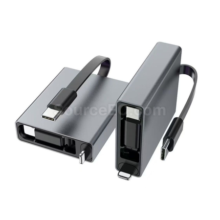 Retractable Type-C Aluminum Alloy 60W Fast Charging Data Cable