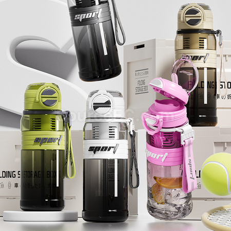 Customization Dual-suction Straw Sports Water Bottle Corporate Gifts