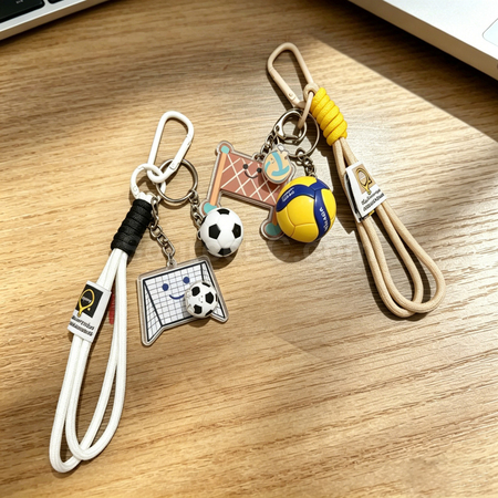 Customization Rotating Football Keychain Pendant Corporate Gifts