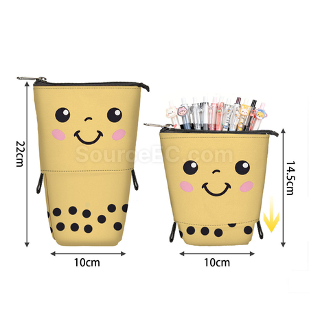 Customization Milk Tea Retractable Pencil Case Corporate Gifts