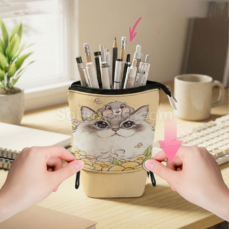 Customization Milk Tea Retractable Pencil Case Corporate Gifts