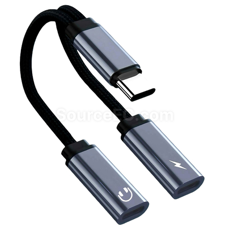 Customization Type-C 2-in-1 Headphone Charging Adapter Corporate Gifts