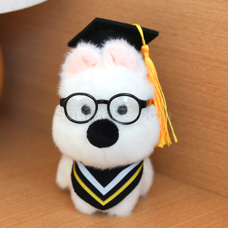 Customization West Highland White Terrier Plush Graduation Doll Corporate Gifts