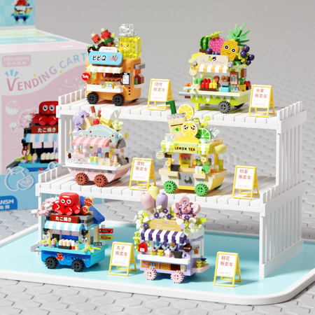 Customization Street View Building Blocks of Street Food Carts Corporate Gifts