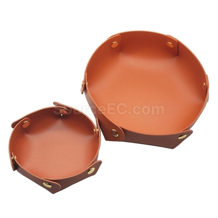 Customization Round PU Leather Storage Box Corporate Gifts