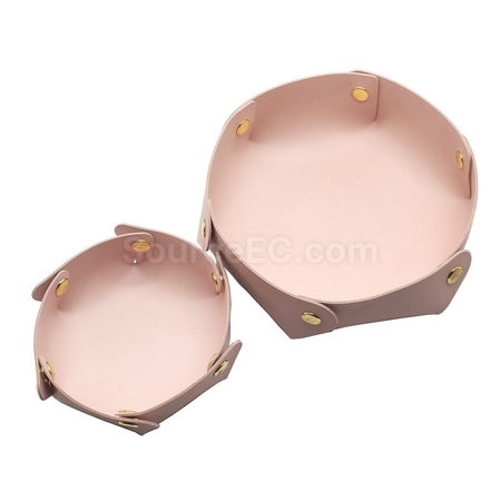 Customization Round PU Leather Storage Box Corporate Gifts