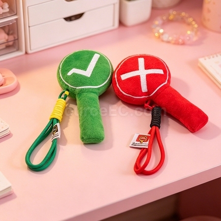 Customization Fluffy Doll Pendant of Right-Wrong Sign Corporate Gifts