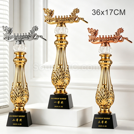 Customization Dragon Boat Crystal Trophy Corporate Gifts