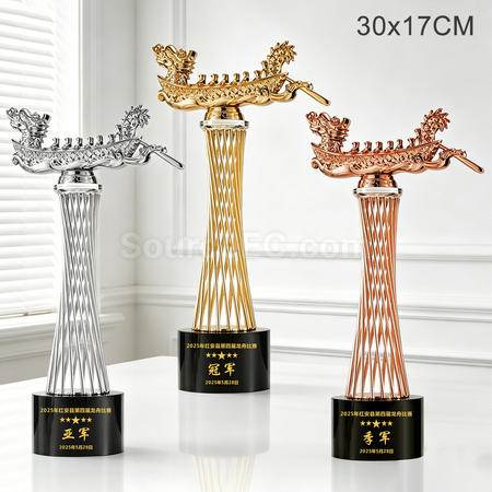 Customization Dragon Boat Crystal Trophy Corporate Gifts