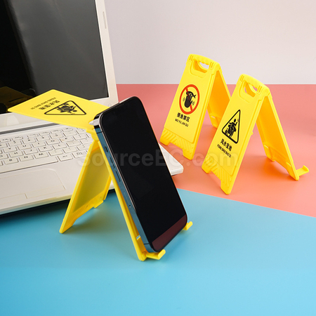 Customization Warning Sign Phone Holder (Optional With Makeup Mirror) Corporate Gifts