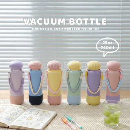 Customization Portable Carrying Strap Color-Blocked Thermos Cup Corporate Gifts