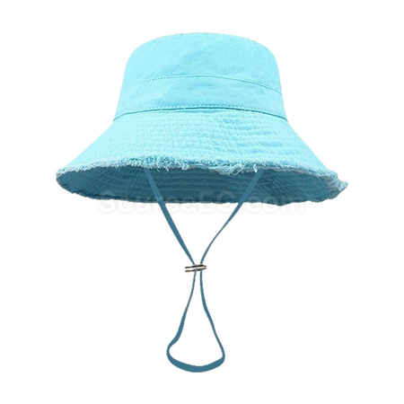 Customization Frayed Solid‑Color Cotton Bucket Hat Corporate Gifts