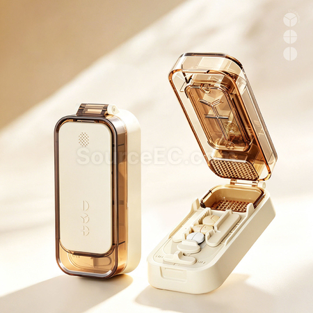 Customization 1-into-2, 3 & 4 Compartment Pill Cutter, Grinder and Pill Box Corporate Gifts