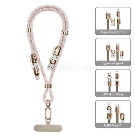 240W Multifunctional Mobile Phone Crossbody Lanyard Data Charging Cable