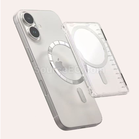 Transparent PC Open Card Magnetic Mobile Phone Card Wallet