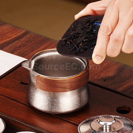 Customization Pure Titanium Tea Set With One Pot And Three Cups Corporate Gifts