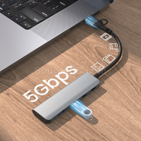 Customization Dual-connector USB + Type-C 4-in-1 HUB Corporate Gifts