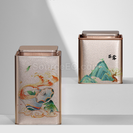 Customization Square Tea Tin Can Set Corporate Gifts