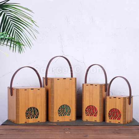 Customization 'Tea Tree' Bamboo-style Handbag Tea Gift Box Corporate Gifts