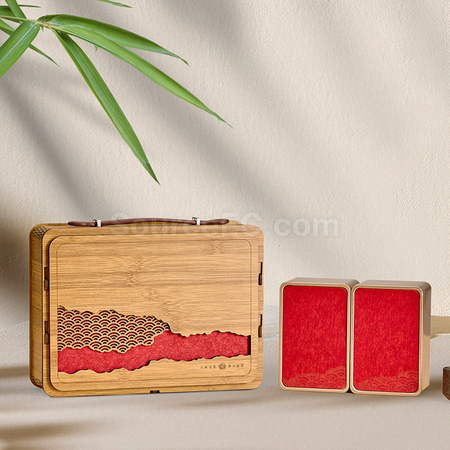 Customization Bamboo-style Handbag Tea Gift Box Set Corporate Gifts