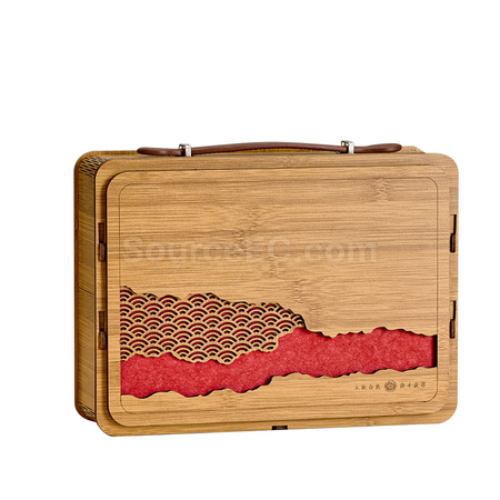 Customization Bamboo-style Handbag Tea Gift Box Set Corporate Gifts