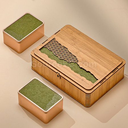 Customization Bamboo-style Handbag Tea Gift Box Set Corporate Gifts