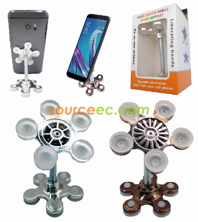 Phone holder with suction pad