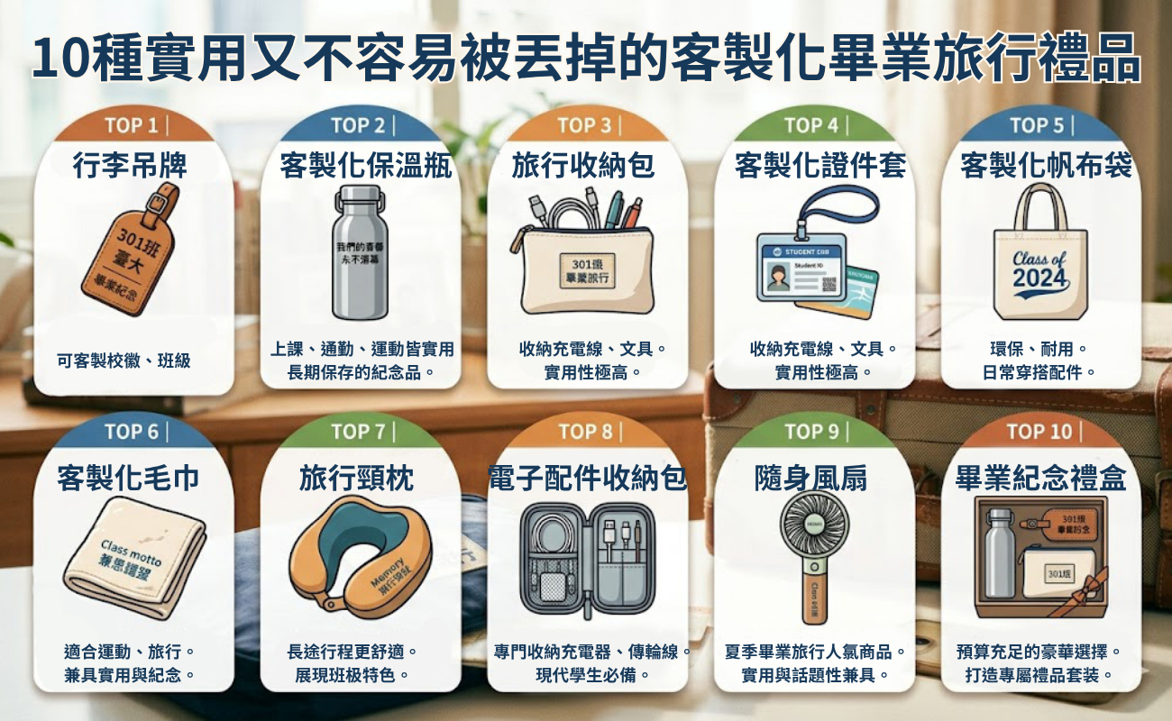 畢業旅行,畢旅紀念品,畢業旅行紀念品,客製化禮品,客製化旅行禮品,旅行紀念品推薦,畢業禮物推薦,客製化保溫瓶,客製化行李吊牌,客製化收納包,畢業紀念品,學校紀念品,班級紀念品,旅行用品訂製,客製化禮盒