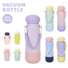 Portable Carrying Strap Color-Blocked Thermos Cup