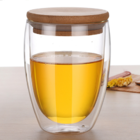 Double-layer glass with bamboo lid
